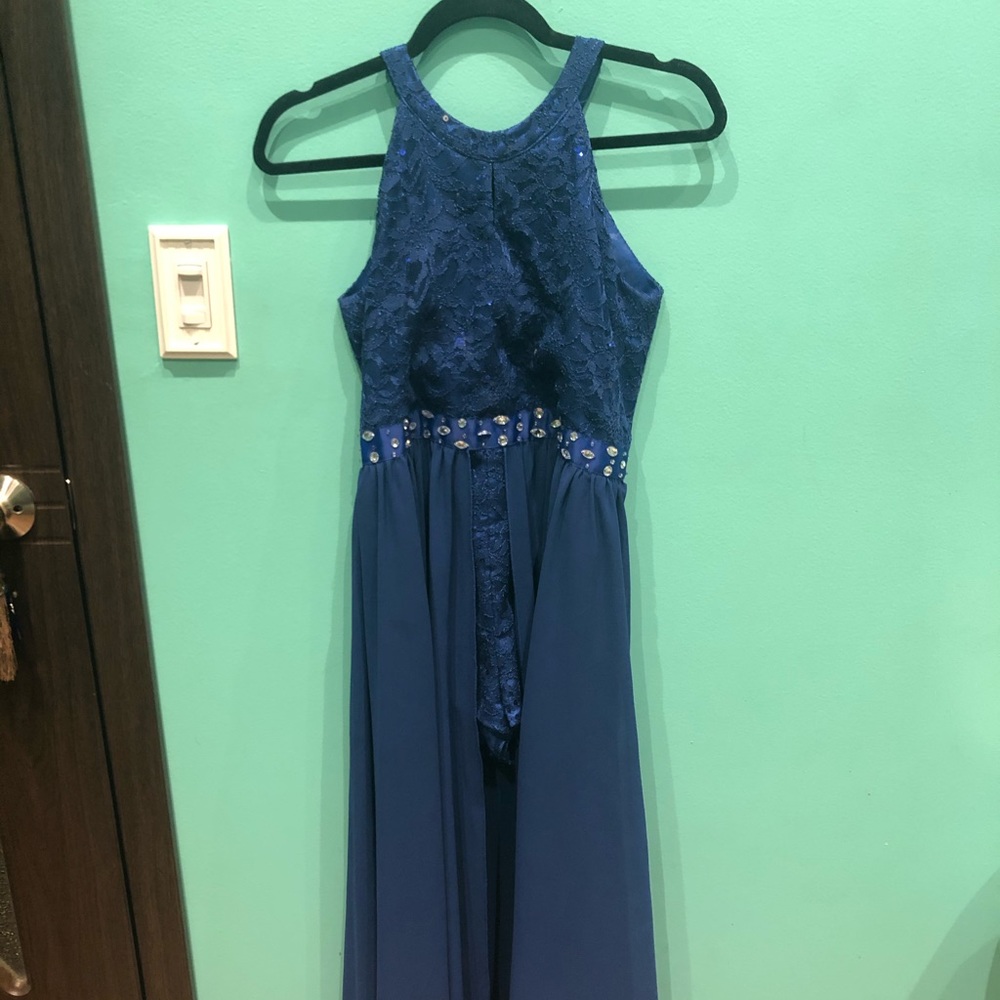 Girls High Neck Dress Long Gown Romper